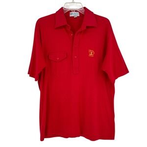 Vintage Turnberry Scotland Golf Polo Shirt Red XL Lisle Cotton Preppy USA Made